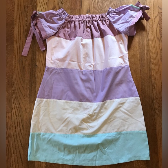 Off shoulders color block mini dress size M - Picture 5 of 9